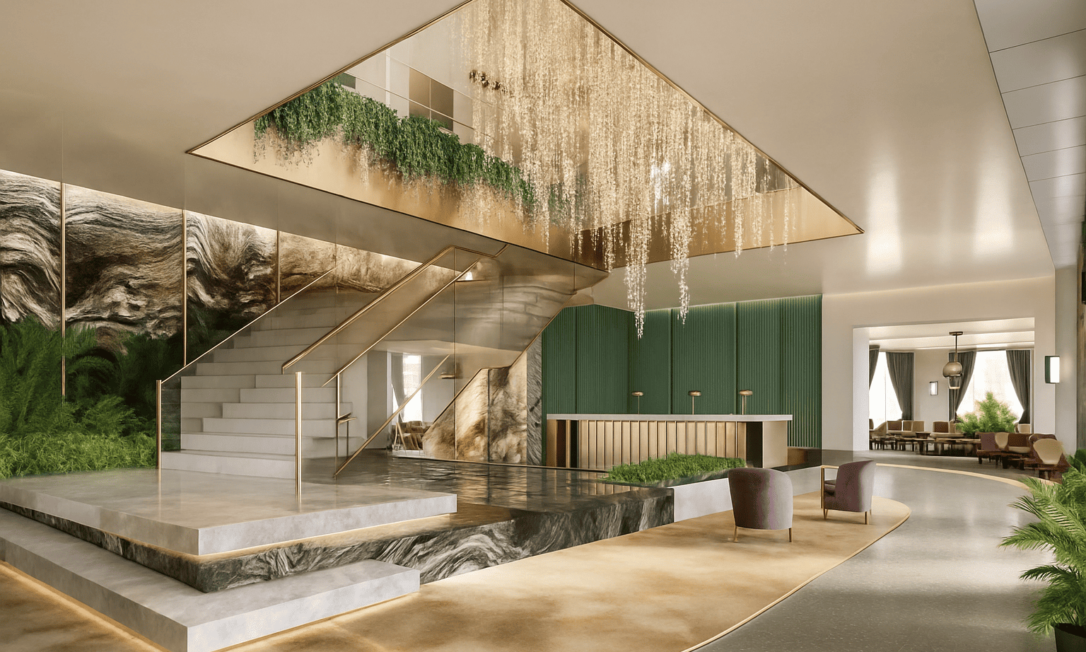 Le lobby du nouvel hôtel Fairmont © Fairmont 