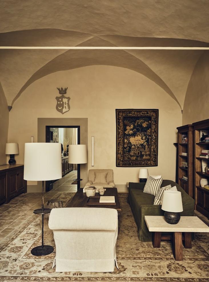 Un salon d’un des appartements de La Réserve à Florence © Matthieu Salvaing