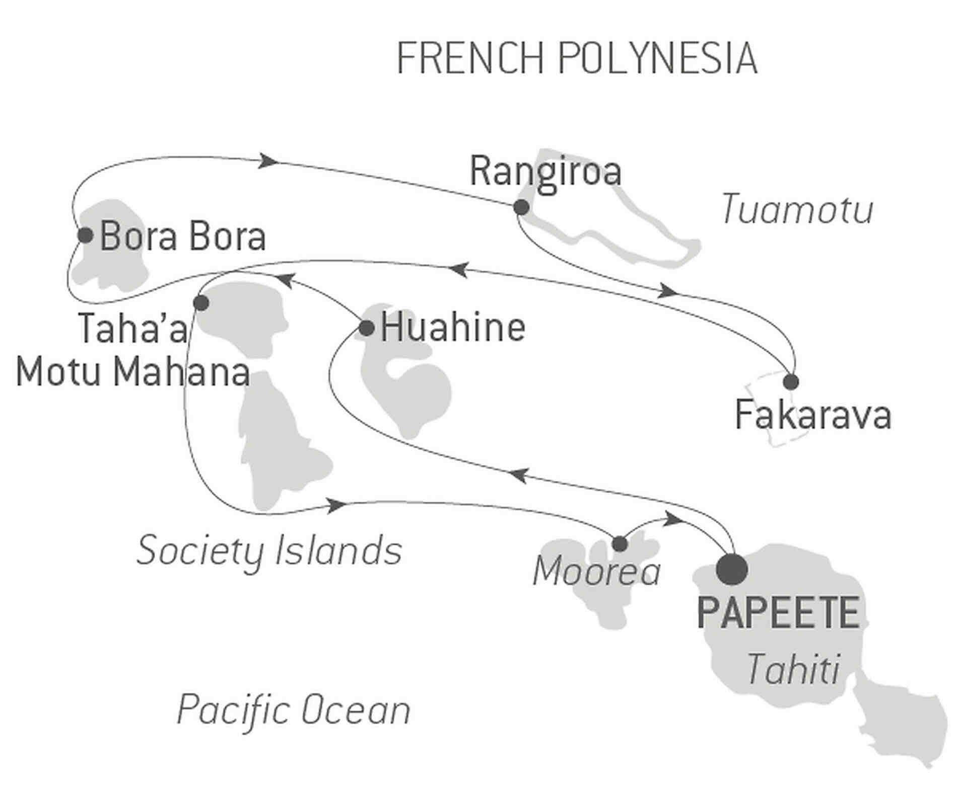 Itinéraire « Ile de la Société & Tuamotu » - 10 nuits à bord à partir de 4 810 € par passager © PONANT 