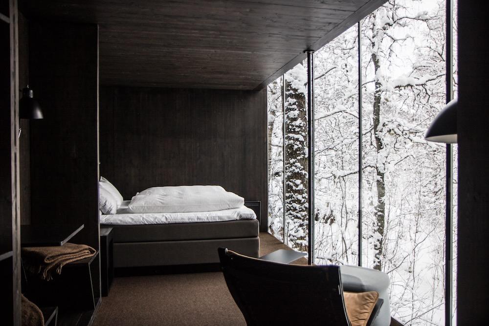 Aperçu d’une chambre au Juvet Landscape Hôtel, en Norvège © DR