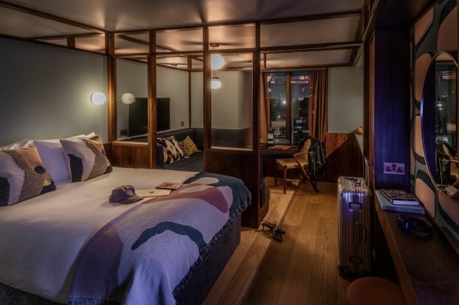 Une des chambres de l’hôtel © Locke London Canary Wharf
