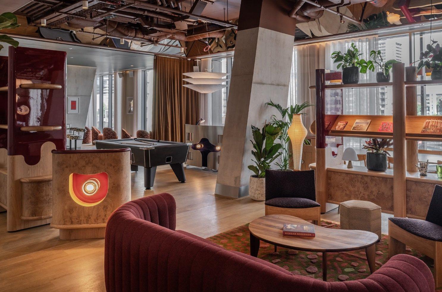 Une pièce commune de l’hôtel © Locke London Canary Wharf
