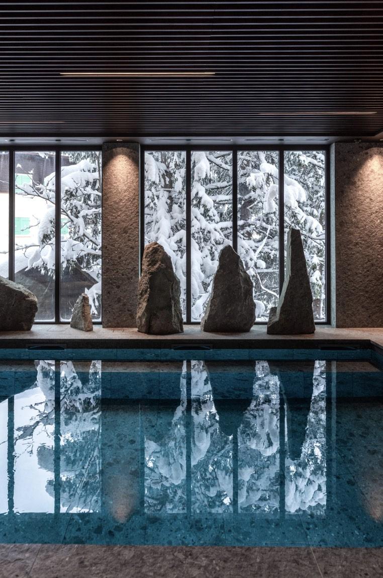 La piscine du spa tourné longévité © Lodge Park