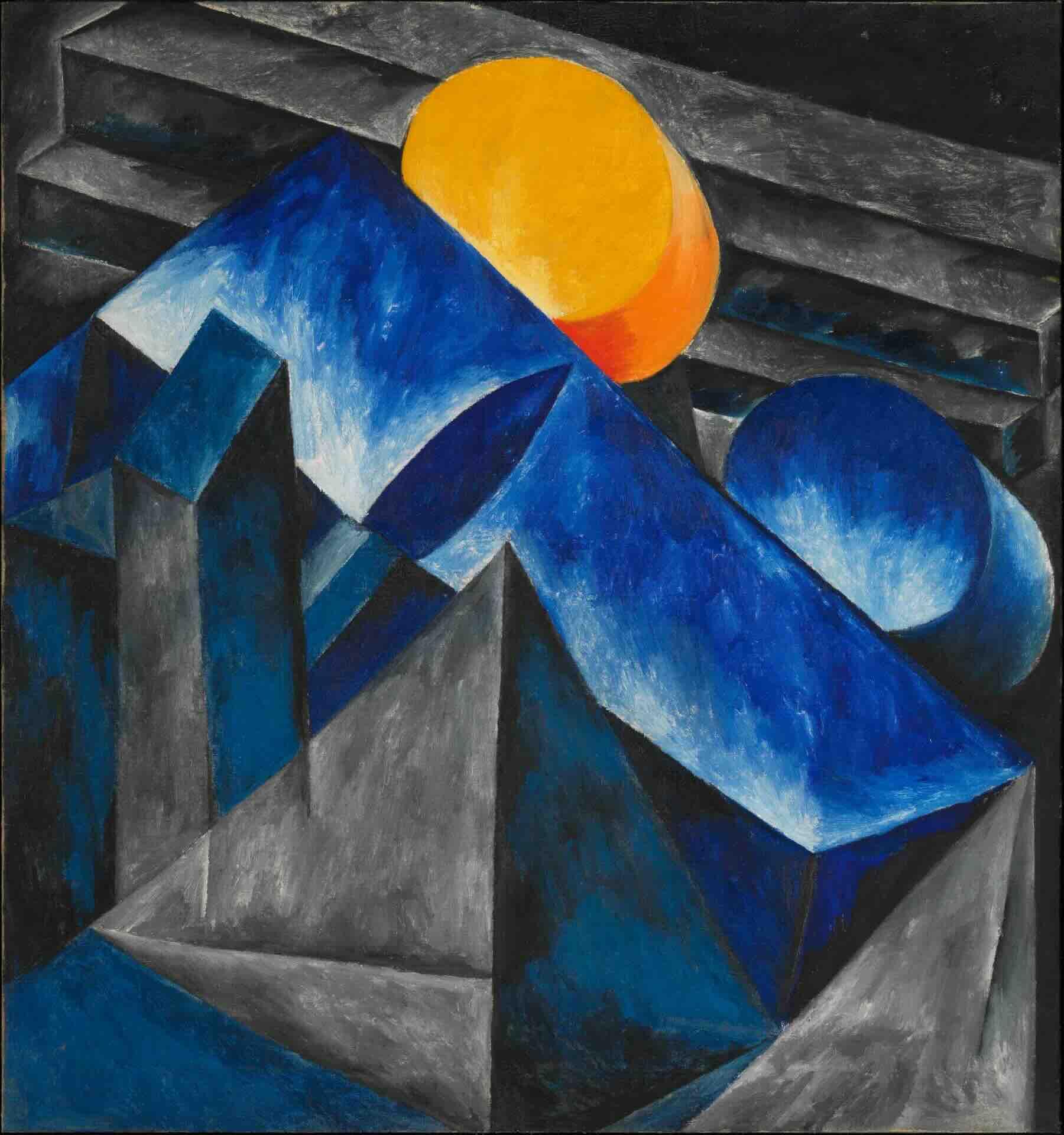 Natalia Gontcharova, Composition, 1913-1914, Huile sur toile, 104.2x97cm Centre Pompidou, Mnam Centre de création industrielle © Adagp, Paris, 2026 photo Centre Pompidou, MNAM-CC