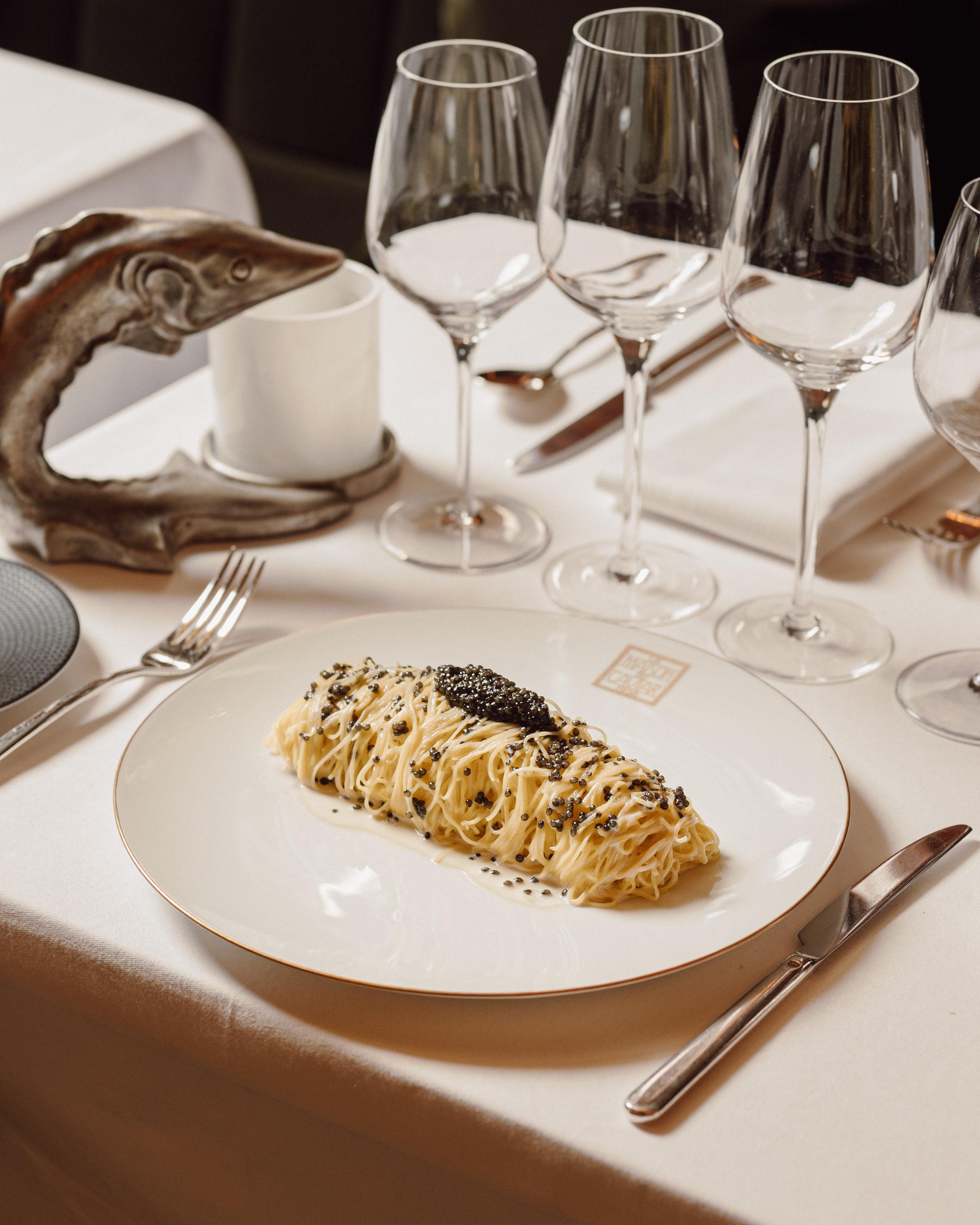 Les pâtes au caviar © Maison du Caviar