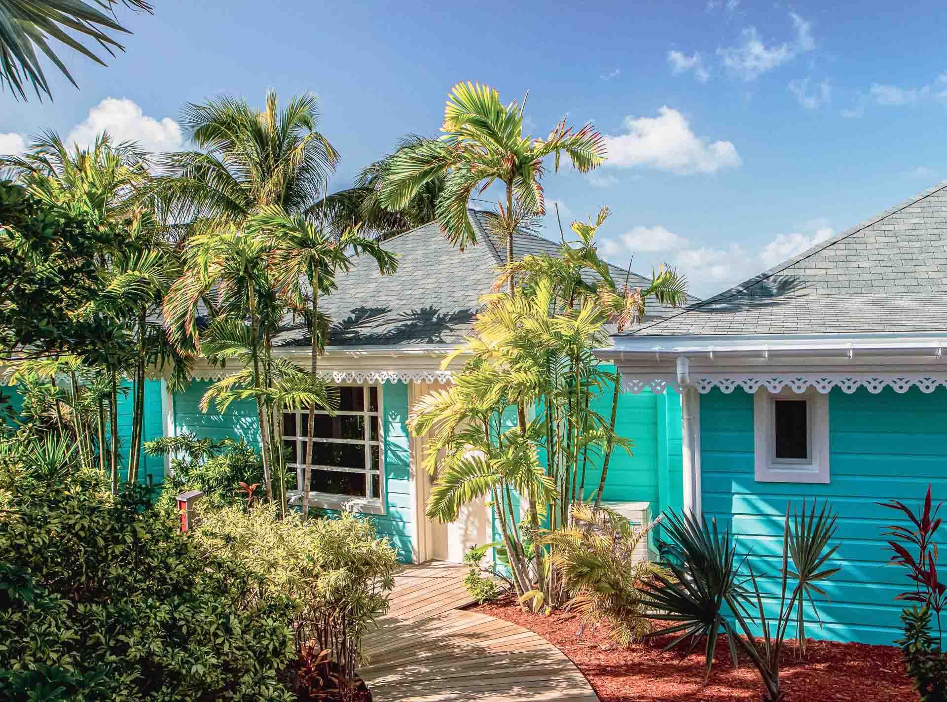 Les petits cottages disséminés sur le domaine du Guanahani