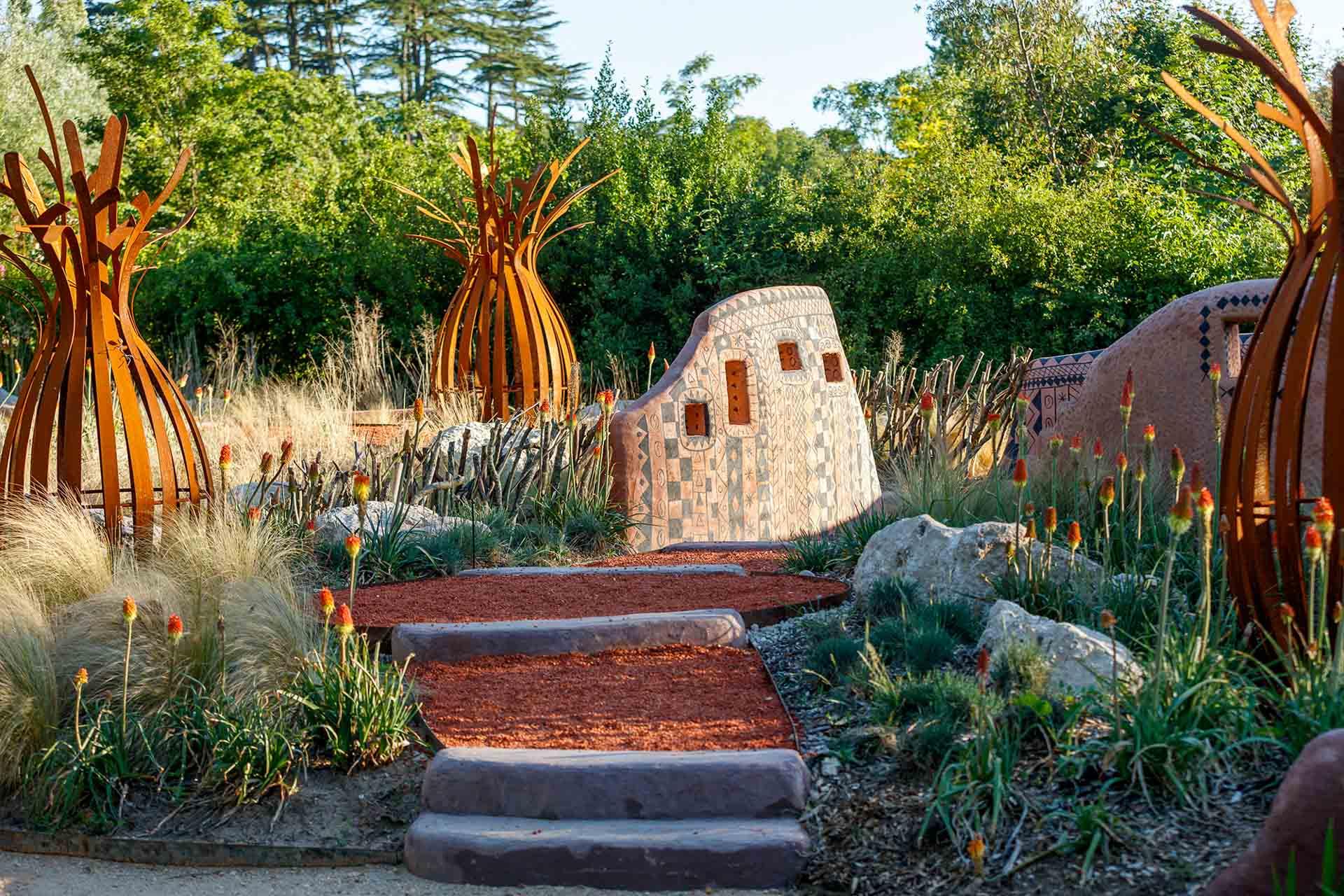 Sous le soleil africain, jardin de Leon Kluge, Festival International des Jardins 2020 © Éric Sander