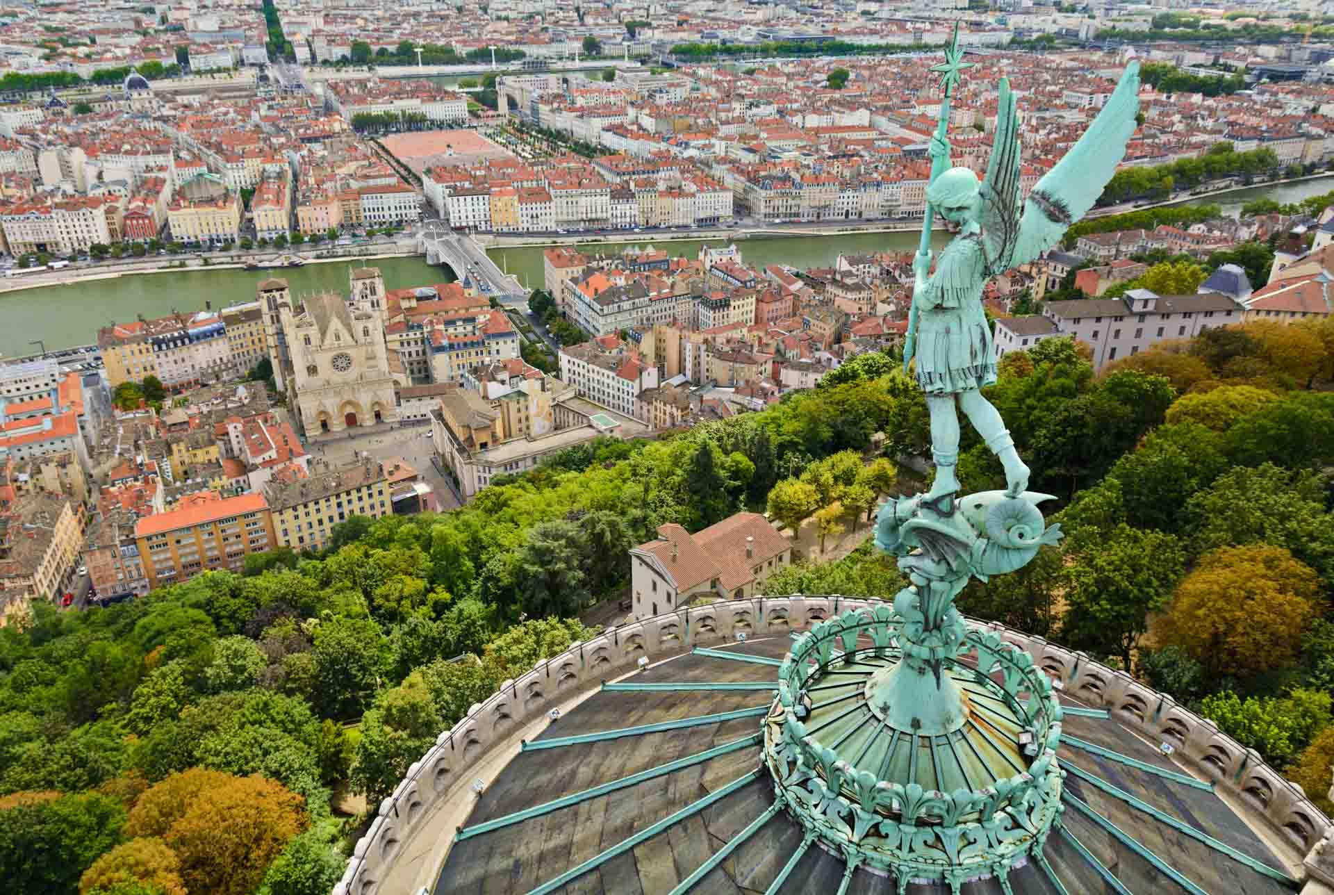 La vue depuis les toits de la Basilique de Fourvière © Gaël Fontaine