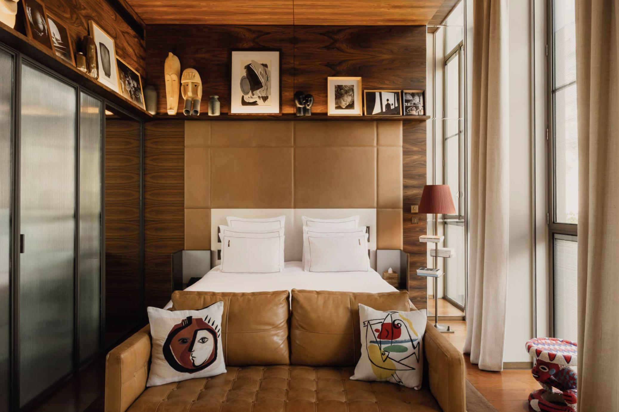 Une des chambres de l’hôtel Brach Paris © Nolwenn Pernin