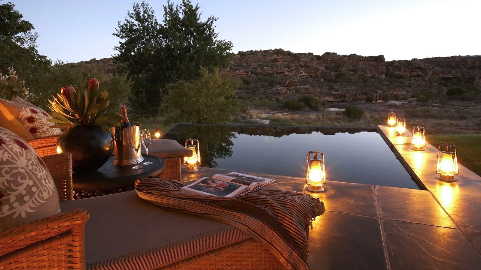 La piscine de la suite suprême © Bushmans Kloof Wilderness Resort