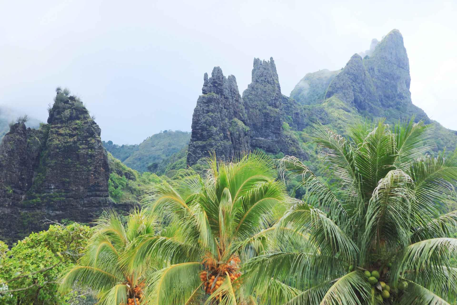 Les falaises de Nuku Hiva dressées vers le ciel © Tahiti Tourisme