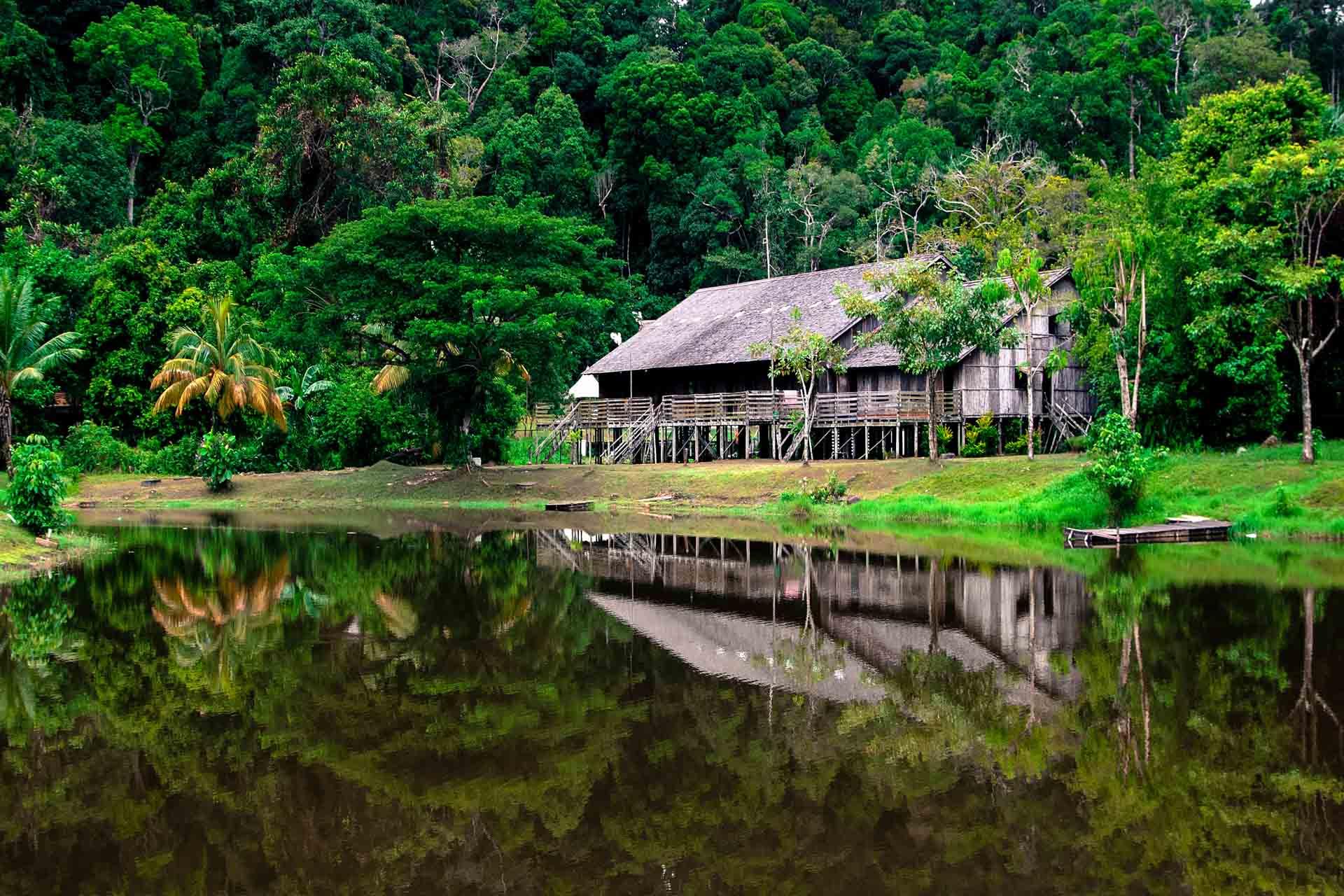 Les longhouses du peuples Iban © AdobeStock Charles Taylor