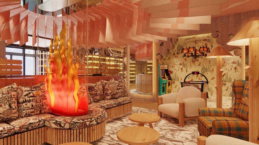 Des espaces de vie dans les tons alpins © Mama Shelter 