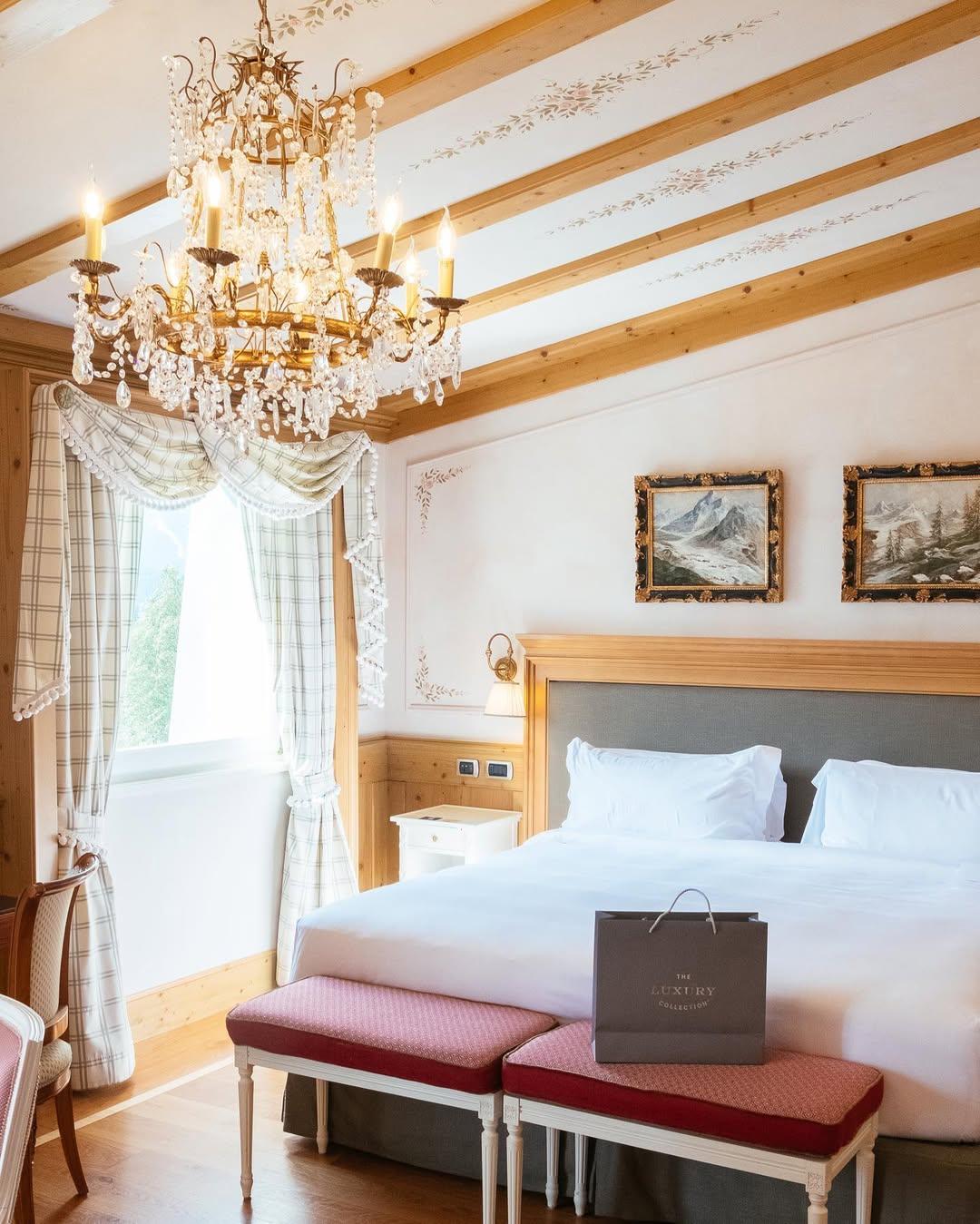 Une chambre de l’hôtel-spa © Cristallo Resort & Spa