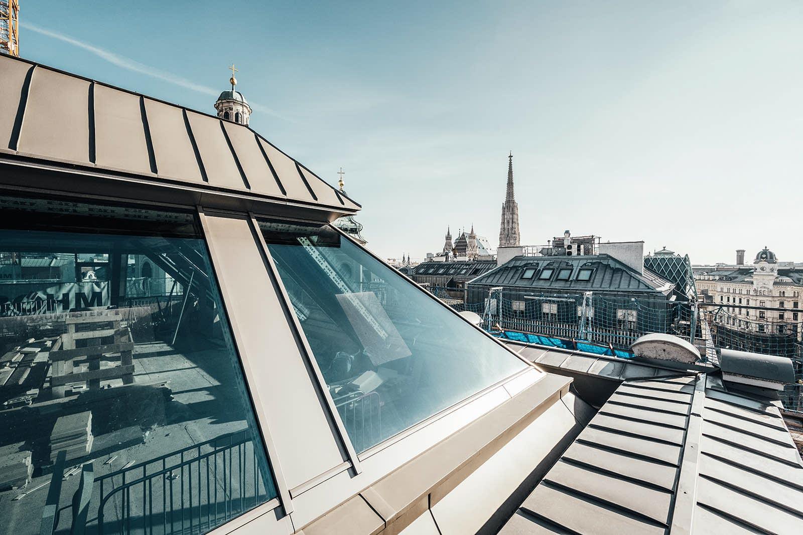 Le rooftop du Rosewood Vienna encore en travaux © Martin Croce