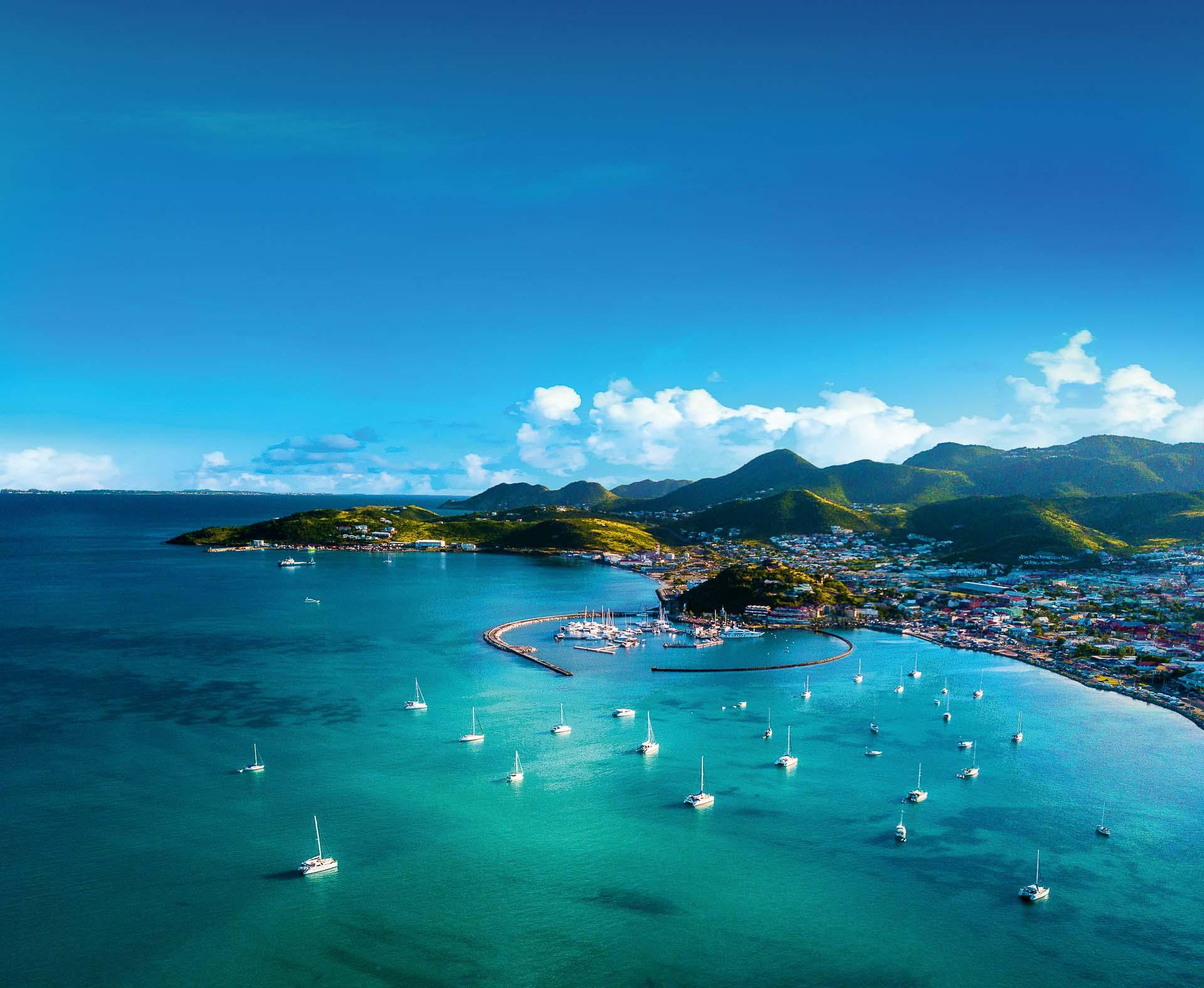 La baie de Marigot vue du ciel © DR