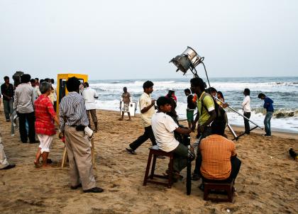 Sur la plage, un film made in Kollywood est en train d’être tourné | © Marion Brun