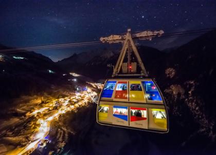 Un dîner gastronomique dans un téléphérique entre les Arcs et La Plagne