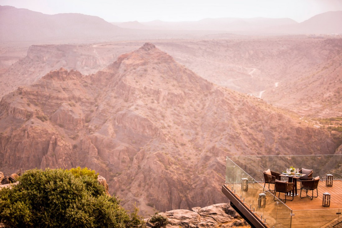 L'Anantara Al Jabal Al Akhdar est perché dans le massif éponyme du Sultanat d'Oman. Les paysages y sont grandioses © Anantara Hotels & Resorts