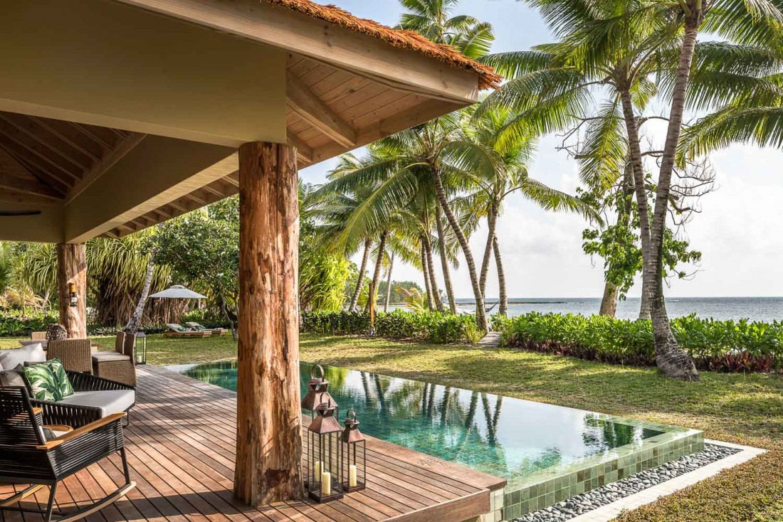 Le décor époustouflant d'une villa à 2 chambres du Four Seasons Resort Seychelles at Desroches Island © Four Seasons