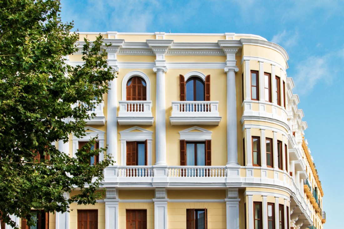 La façade du Gran Hotel Montesol, d'inspiration néocoloniale, fait la fierté de l'hôtel © Gran Hotel Montesol