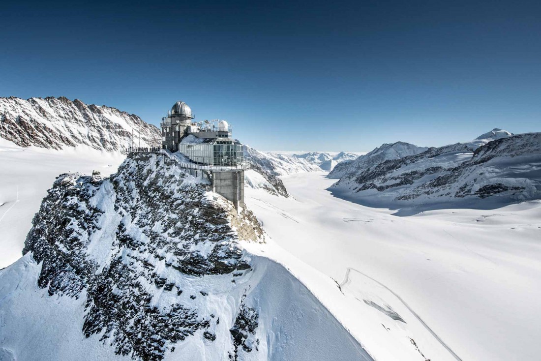 L'un des sites plus spectaculaire des Alpes : l'observatoire astronomique et météorologique du Sphinx © Jungfrau Region