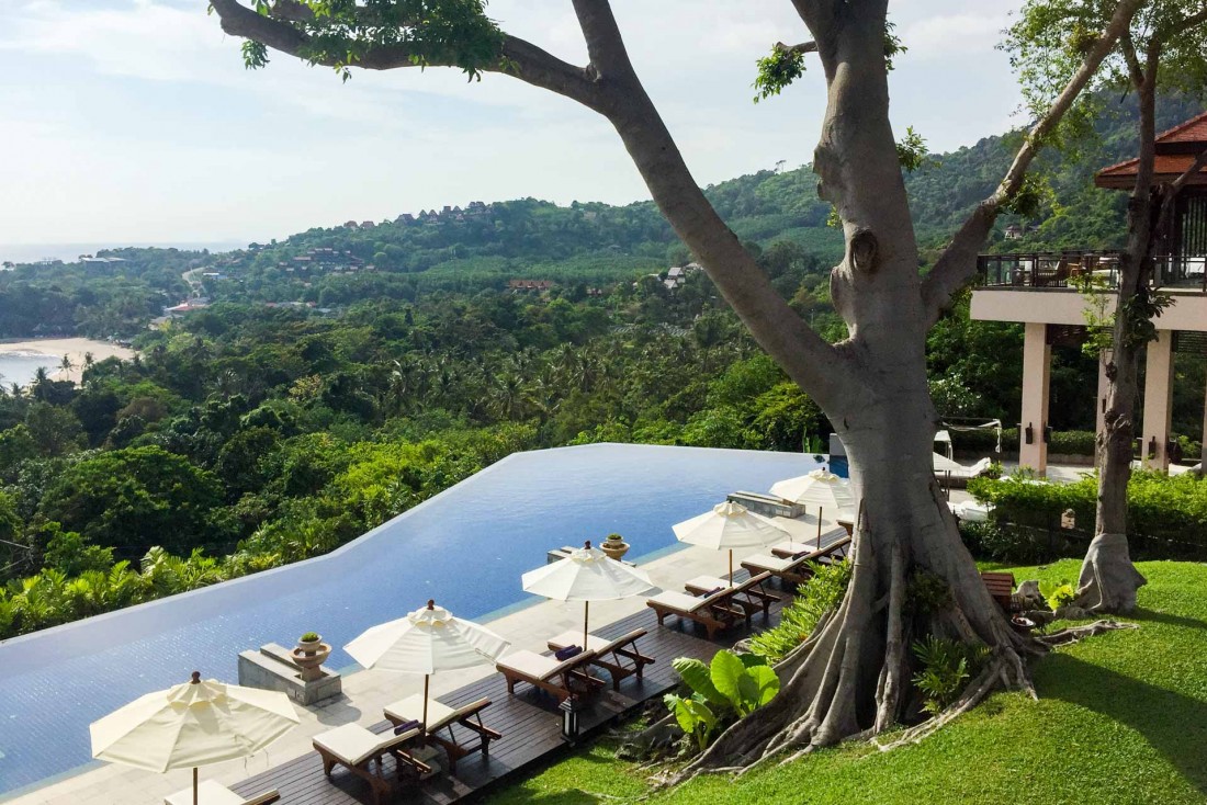 La piscine panoramique, une des plus belles du pays avec vue sur la jungle environnante © Constance Lugger
