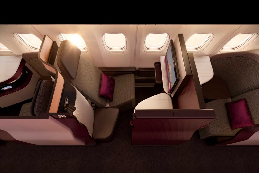 Le siège QSuite de la nouvelle Classe Affaires de Qatar Airways, côté hublot © DR