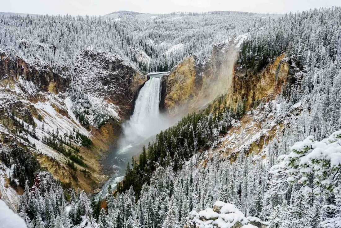 Le Grand Canyon de Yellowstone sous la neige, le 19 septembre dernier © YONDER.fr