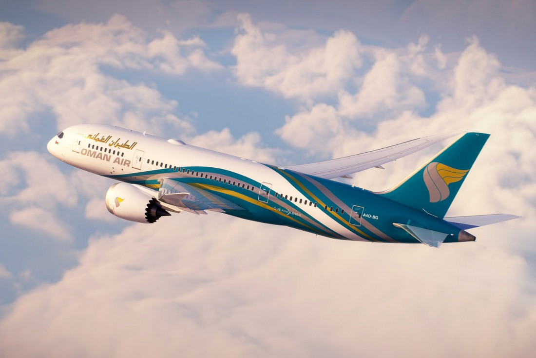 Un Boeing Dreamliner 787-8 V1 de la flotte d'Oman Air dans les cieux © DR