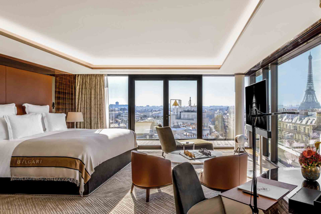 Le Bulgari Penthouse, pièce maîtresse de l’hôtel, de plus de 400 m² et 600 m² de terrasse © Bulgari Hotels & Resorts