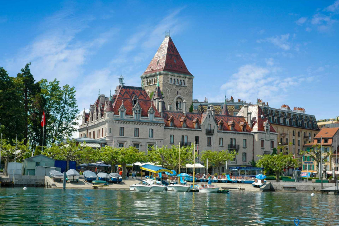 Le Château d'Ouchy sur les rives du lac Léman à Lausanne © DR