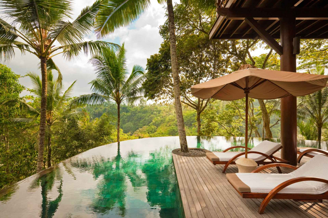 L'une des piscine du COMO Shambhala Estate, perdu dans la jungle à Bali © DR