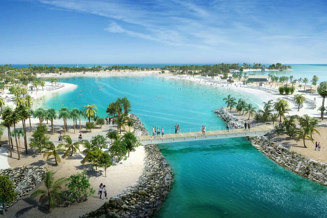Le Grand Lagon de MSC Ocean Cay sera le lieu de prédilection des nageurs et des amateurs de sports nautiques © DR