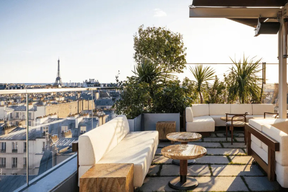 Les meilleurs hôtels de Paris 17e, la terrasse de l’hôtel La Fondation © DR