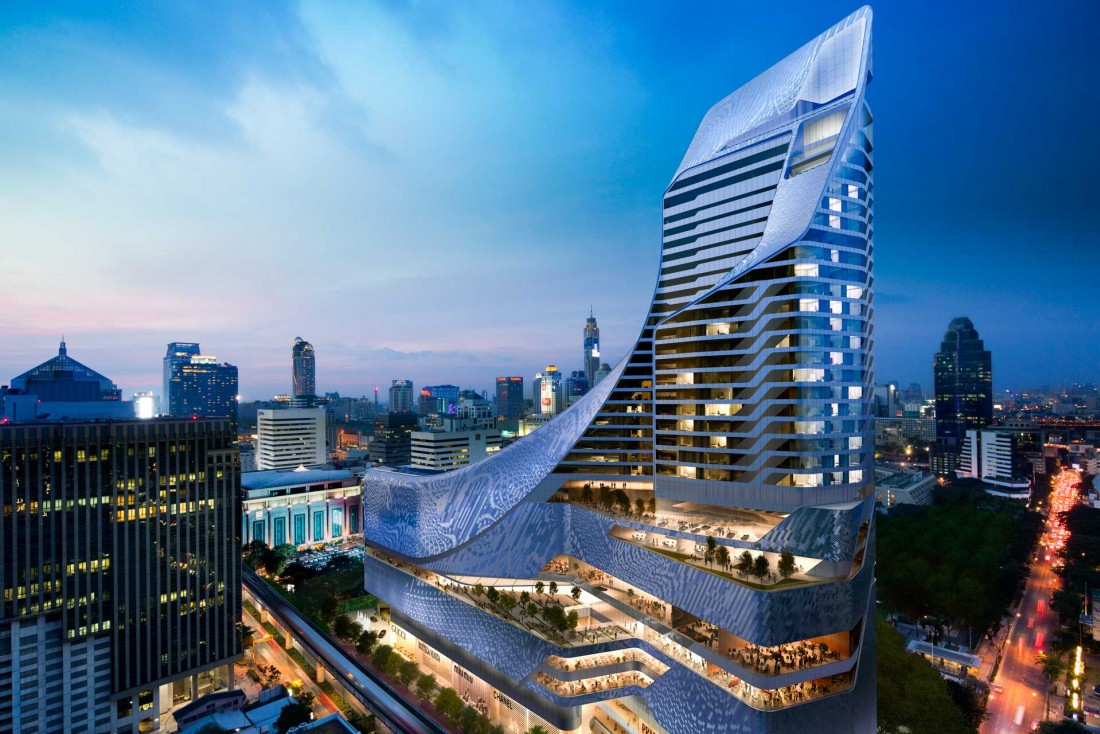 Le tout nouveau Park Hyatt Bangkok est installé dans une tour ultra-moderne en plein cœur de la capitale thaïlandaise © Park Hyatt