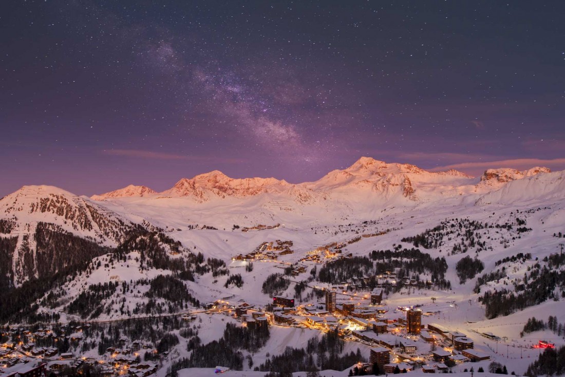 La Plagne Centre et son ciel étoilé © Olivier Allamand