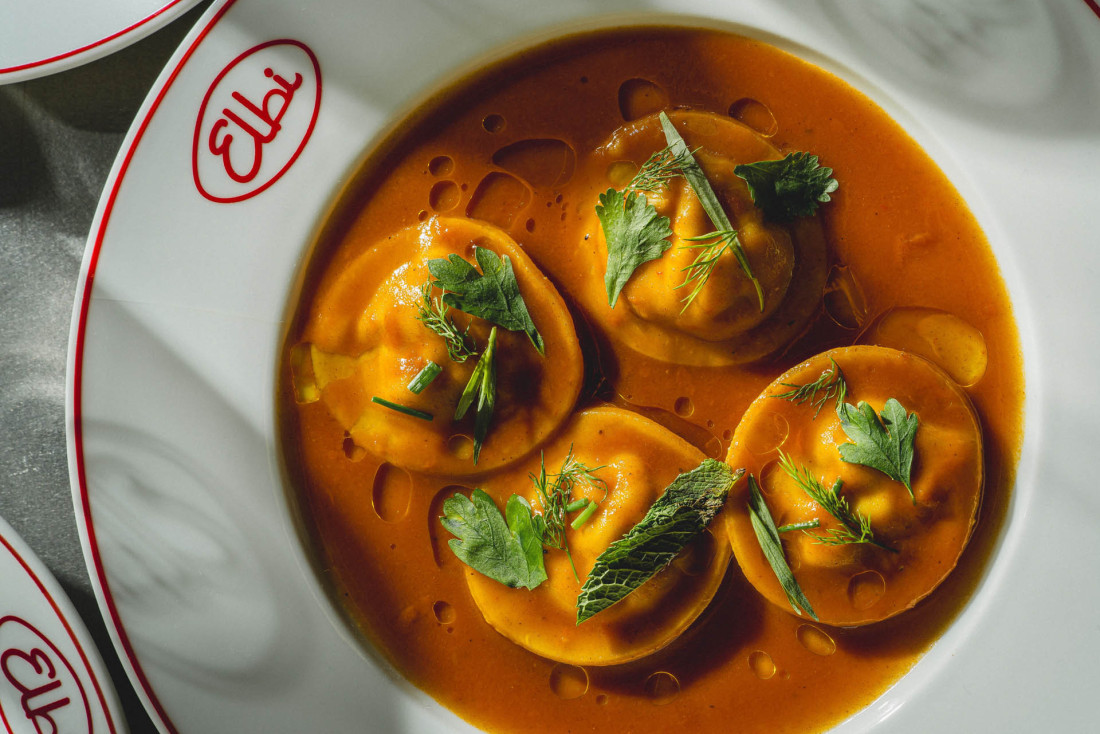 Chez Elbi, ravioli au poulpe, jus d'un couscous