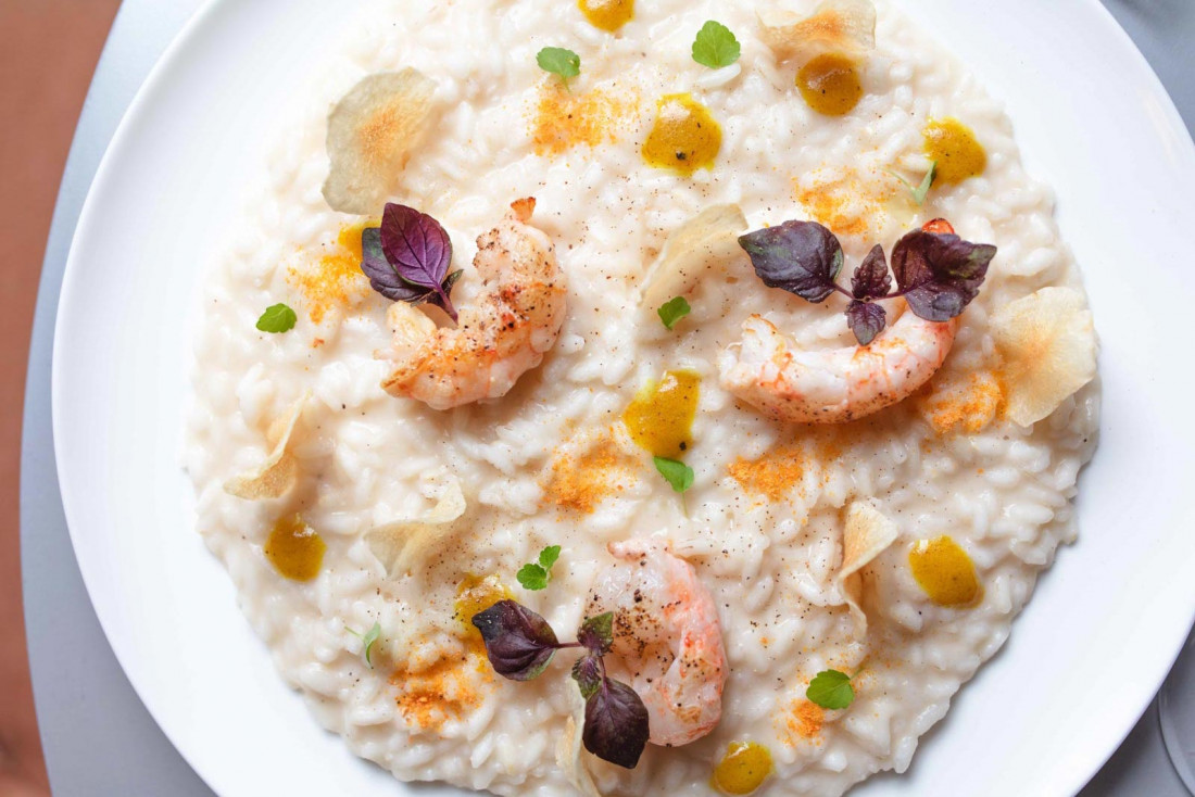 Sfacciata | Risotto langoustines et topinambours © DR