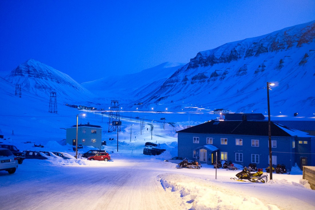 Longyearbyen de nuit. 