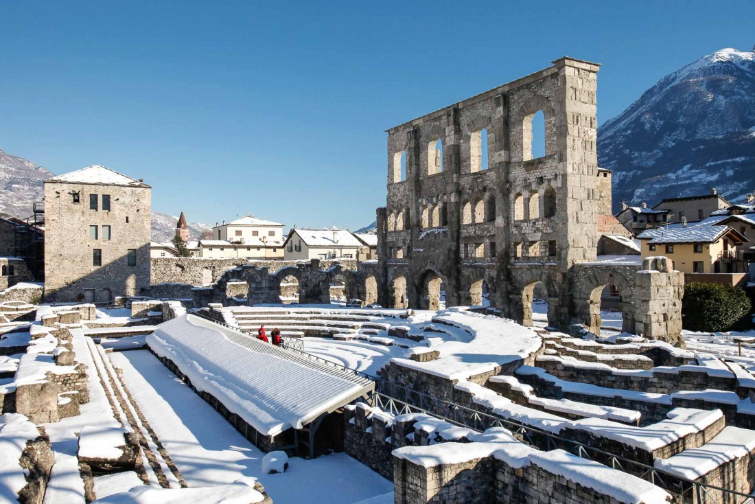 La ville d'Aoste est surnommée la « Rome des Alpes » à cause de ses riches vestiges romains. © Vallée d'Aoste Tourisme