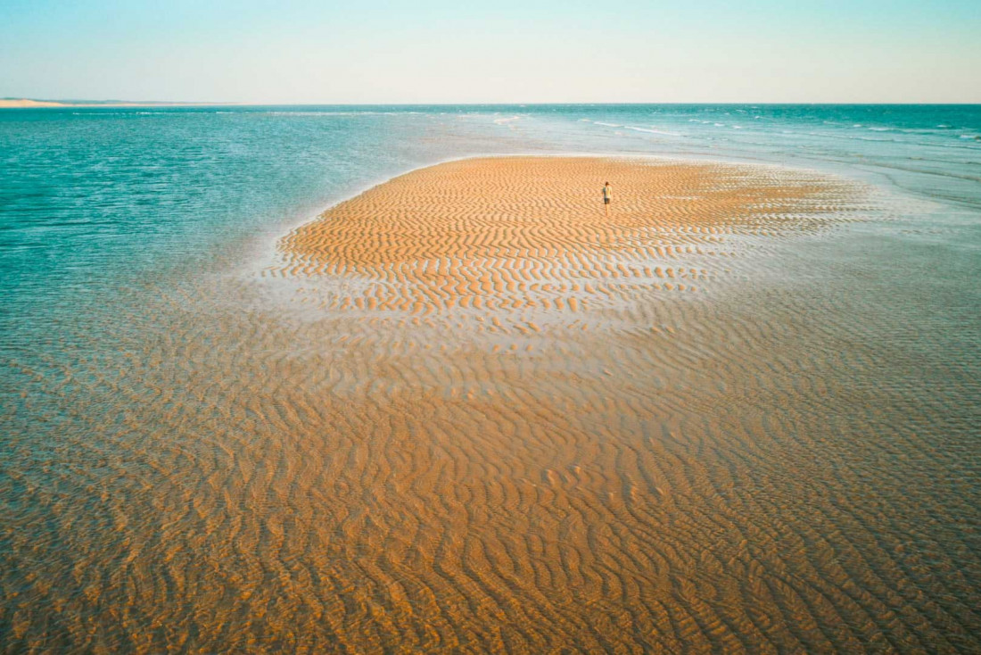 Les bancs de sable se forment et se défont dans la baie © Balthazar Lelievre