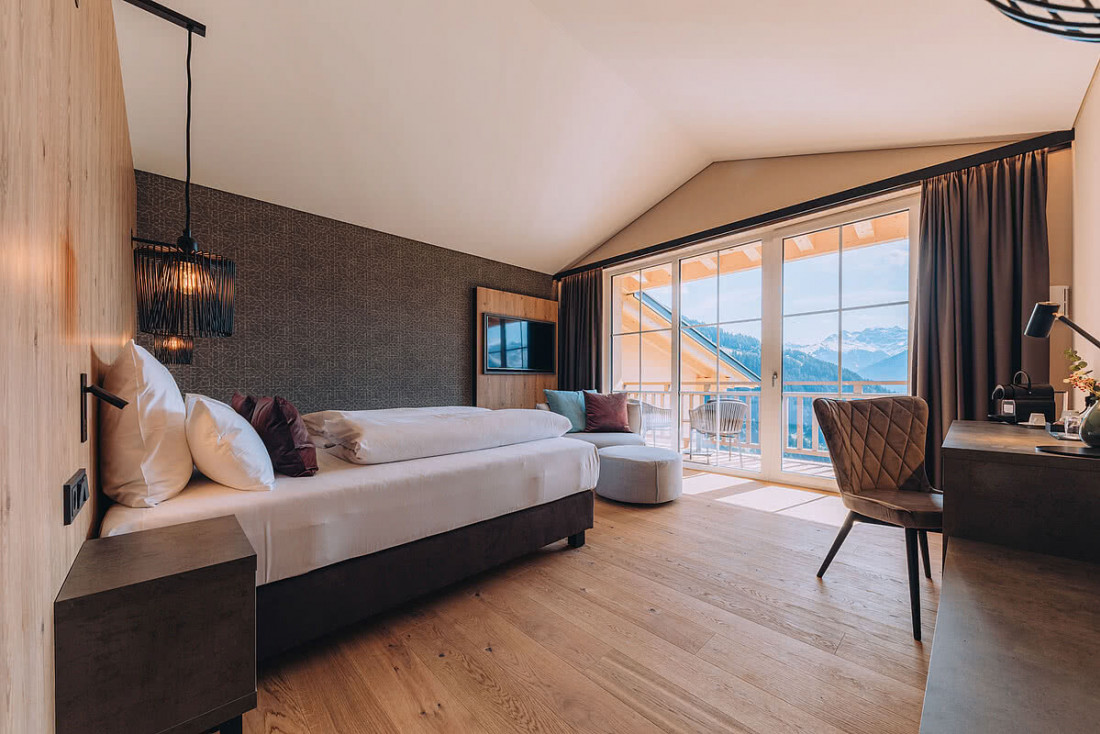 Les nouvelles chambres modernes de l'hôtel Fernblick © Hotel Fernblick Montafon - Christoph Schöch