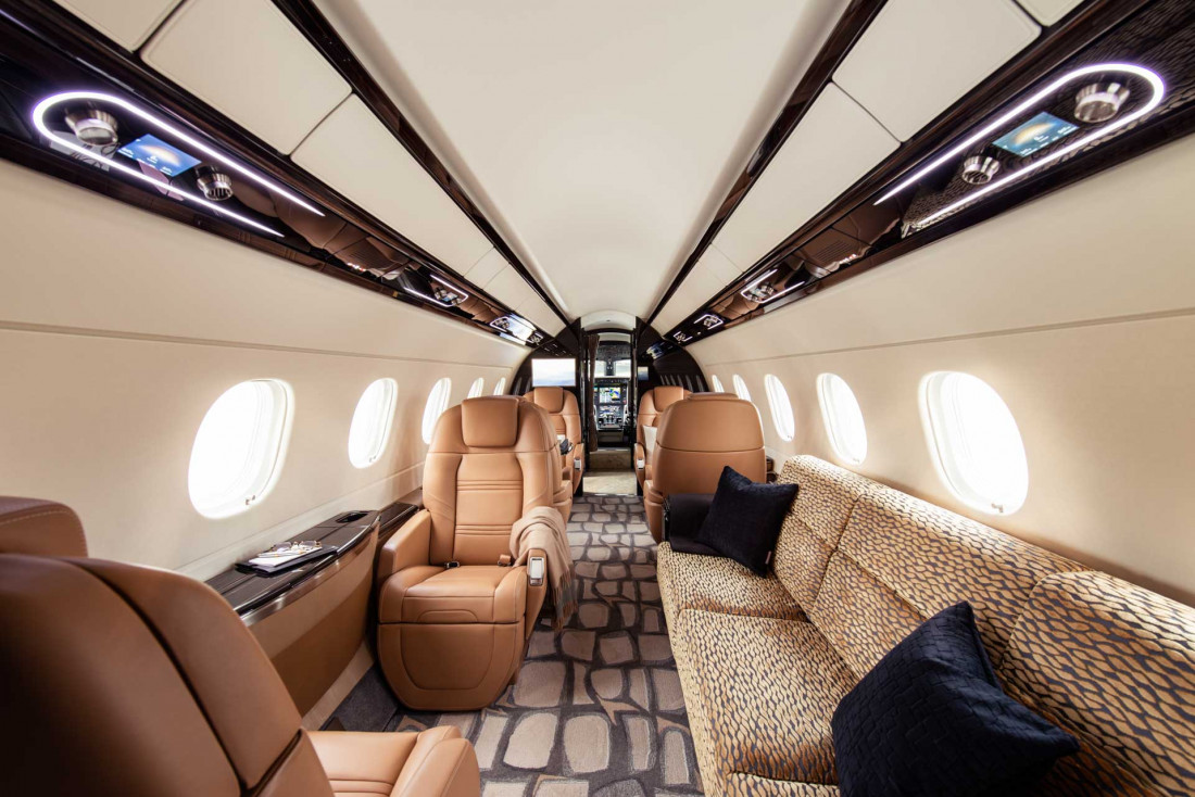 Vue intérieure - jet privé Flexjet © DR 