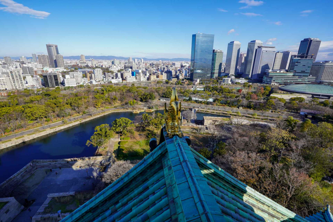 Depuis le sommet du château d'Osaka © DR