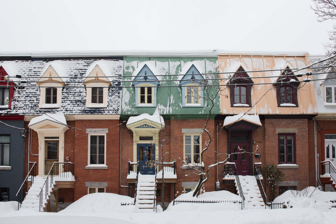 Les maisons du Plateau sous la neige © Adobestock