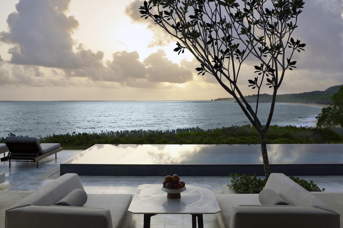 Le paradis en République Dominicaine selon Aman au futur Amanera : terrasse, piscine privée et vue panoramique sur l'Océan © Aman