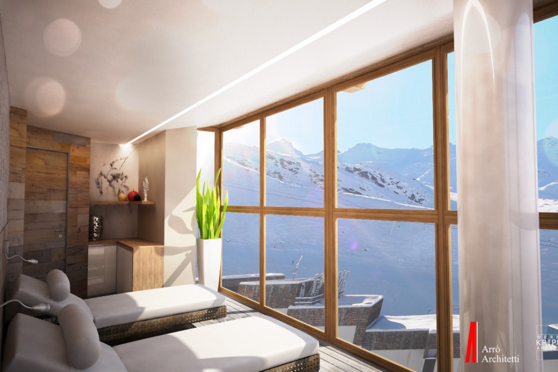 Spa avec vue au futur hôtel Pashmina à Val Thorens.