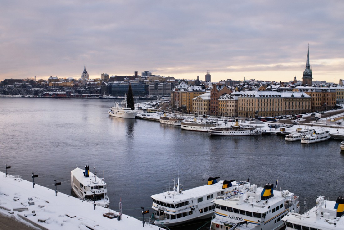 Vue sur le port et la vieille ville (Gamla Stan) depuis le Grand Hôtel pendant l’hiver. | © Grand Hôtel Stockholm
