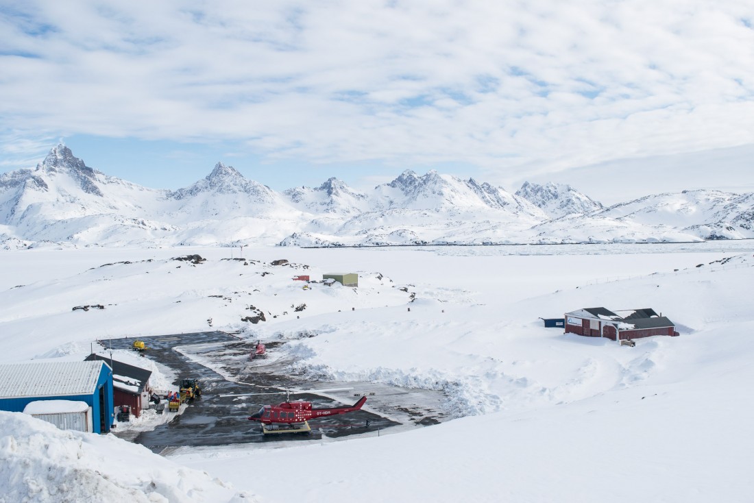 L’héliport de Tasiilaq, où arrivent tous les voyageurs en hiver.